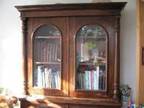 Antique glass front cupboard. Victorian grass fronted....